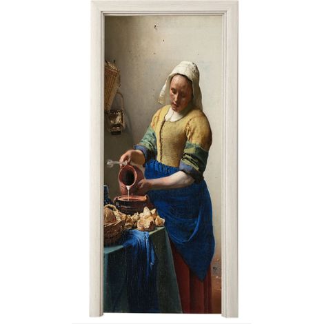 PEGATINA DE PUERTA La lechera - Johannes Vermeer Cuadros Para Dormitorio (1/5)