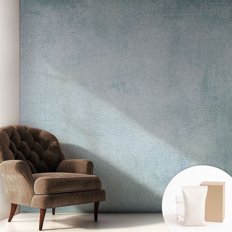 Tapete Vliestapete mit Kleber modern Wohnzimmer - Wanddeko Schlafzimmer - Tapete mit Motiv Grauer Beton 250x250 cm (1/5)