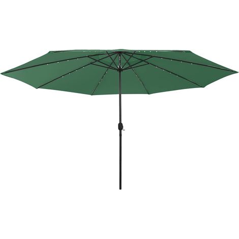 vidaXL Sombrilla de jardín con luces LED verde 400 cm (1/5)