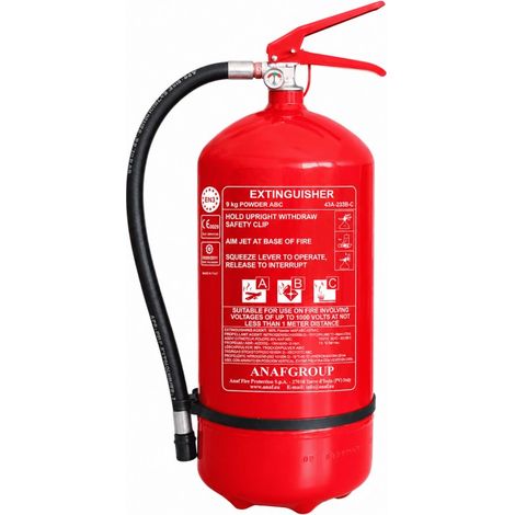 Extincteur 9KG Poudre classe ABC NF CE EN3 MED PS9-HH-9KG
