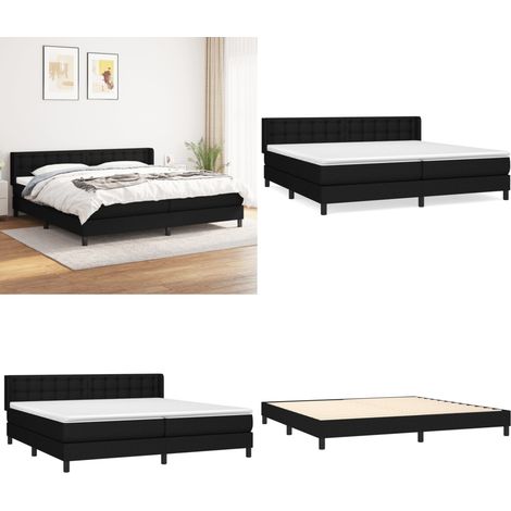 Boxspringbett mit Matratze Schwarz 200x200 cm Stoff - Matratze - Kopfteil (1/5)