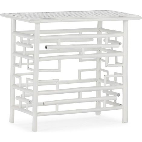 Console bambou rotin blanc esprit naturel pour entrée élégante - blanc naturel bambou (1/3)