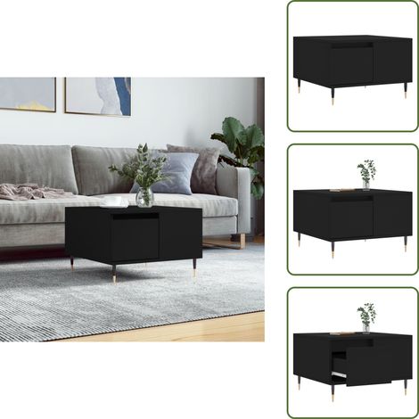 Couchtisch Schwarz 55x55x36,5 cm Holzwerkstoff - Couchtisch - Wohnzimmerstil - Schwarz - Holzwerkstoff - Metallgestell (1/5)