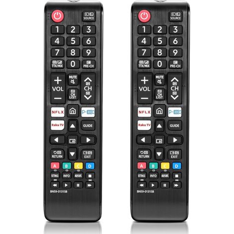 Set mit 2 Universalfernbedienungen für Smart-TVs, Crystal UHD, Neo QLED, The Frame und 4K/8K-Fernseher – Ersatz für die Original-Smart-TV-Fernbedienung BN59-01315B, mit Schnellzugriffstasten (1/5)