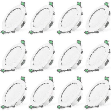 Plafonnier LED, 12 unités, modèle spot, 7W, finition blanche, pour salon, chambre, couloir, cuisine ou bureau.-AquaForge (1/4)
