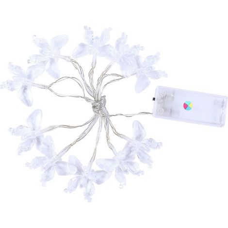Guirlande lumineuse 10 LED papillon 1,2m, décoration féerique colorée pour maison, cour, Noël. (1/5)