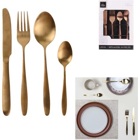 Charbon GOLDEN set di posate 16 pezzi POSATE (1/5)