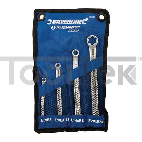 CHIAVI TORX COMBINATE FEMMINA SET 4pz MISURE DA E6 A E24 241501