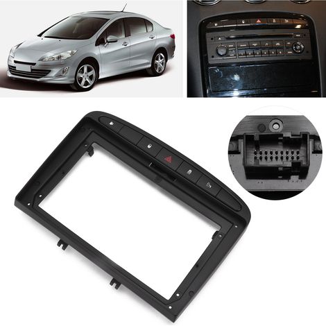 Cadre de modification de navigation pour console centrale 2-DIN adapté aux anciens modèles Peugeot 408, noir. (1/5)