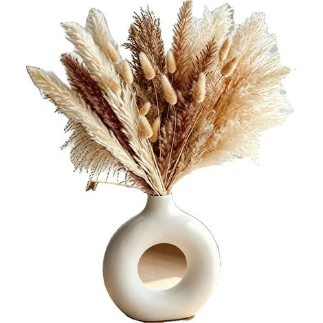 Composizione floreale, erba della pampa essiccata, centrotavola decorativo, stile 2 (1/2)