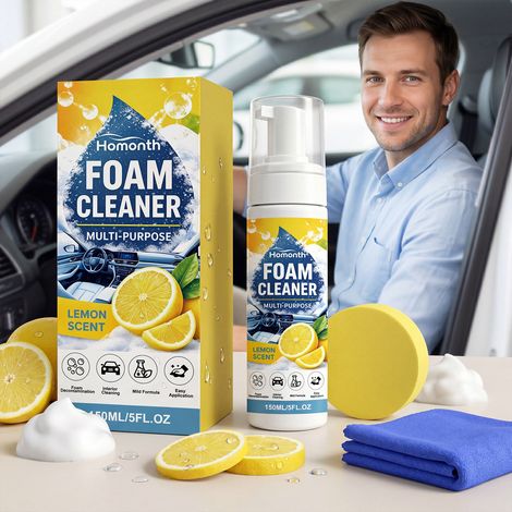 Kit de nettoyage mousse pour sièges en cuir de voiture : nettoyage, détachage, ravivement, rénovation et entretien – Nettoyant 150 ml + 1 éponge + 1 chiffon (1/5)