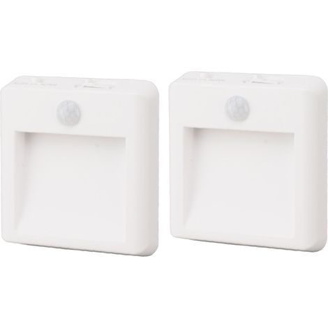 Lot de 2 veilleuses à brancher, mini veilleuses à détecteur de mouvement, 2 températures de couleur, intensité variable, appliques murales, prise UE 110-220 V (1/5)