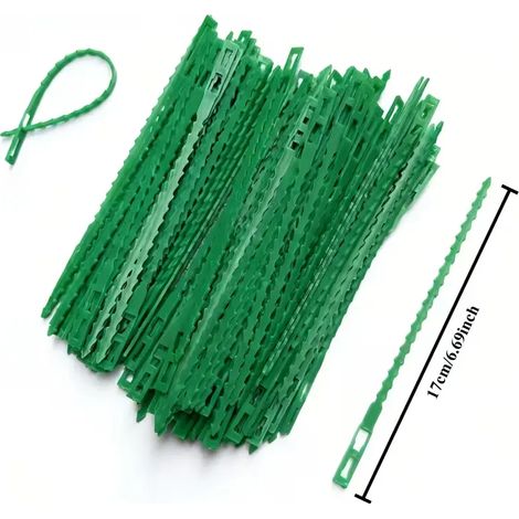 198 Pièces de liens de jardin ajustables extra longs de 6,69 pouces - Pinces réutilisables pour tiges, vignes et plants de tomates, sangles de support flexibles (1/4)