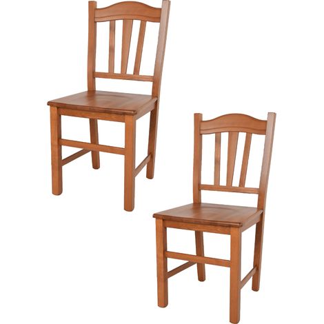 Tommychairs - Set 2 sedie modello Silvana per cucina bar e sala da pranzo, robusta struttura in legno di faggio color ciliegio e seduta in legno