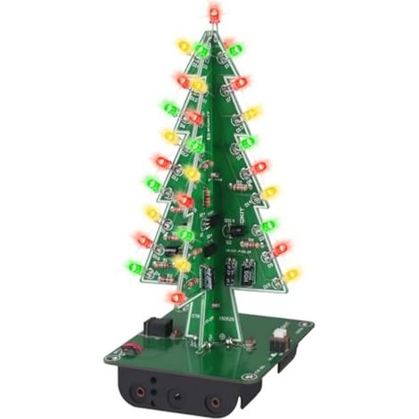 Kit de Soudure pour Sapin de Noël,Kit D'exercices de Soudure a LED pour Sapin de Noël,3 Couleurs CTR-30 avec Lumières LED Rouges/Vertes/Jaunes pour Décoration de Noël,Pratique de Soudure (1/5)