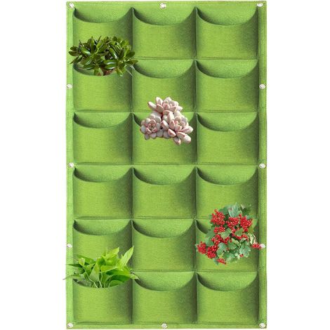 (1 pièce - 64 poches noires) Sacs de culture suspendus, sacs de culture verticaux muraux pour plantes, jardinière d'intérieur et d'extérieur pour herbes aromatiques (1/4)