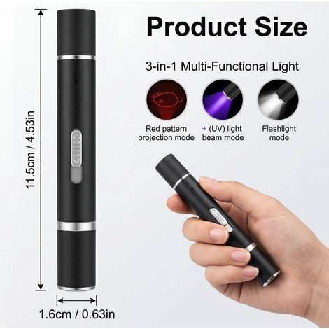 Jouets Interactifs pour Chats Et Chiens, Stylo Rechargeable USB Pointeur avec 3 Modes Lumière LED Réglables Chat pour Exercice et Dressage Favorise Activité Physique Quotidienne (1/5)