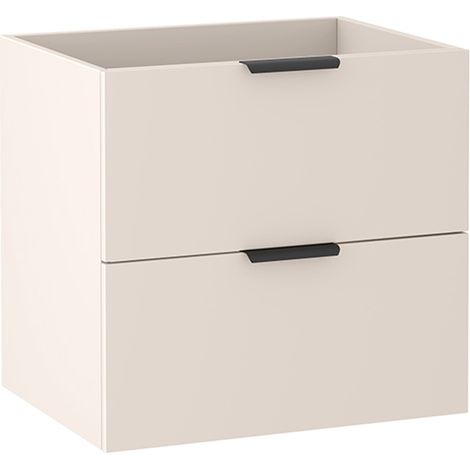 Meuble sous vasque suspendu 2T L.60 cm cachemire mat LUNA Furnidea (1/5)