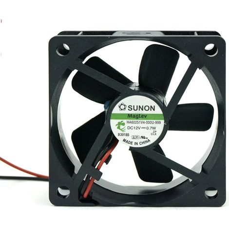 Ventilador 12Vdc Medidas  60x60x25mm 2 Cables Vapo 0,7W