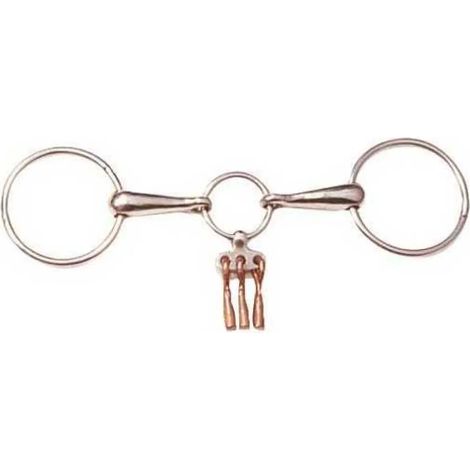 Morso joma teardrop ring snaffle acciaio inox oro 13.5 cm