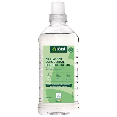 Nettoyant Surodorant concentré Fleur de coton Le Vrai Professionnel - Flacon de 1 L (1/2)