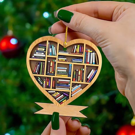 Pendentif Coeur Acrylique - Décoration Étagère Livres - Pour Intérieur Jardin Patio - 1 Pièce (1/5)