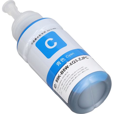Encre cyan de recharge pour imprimante Epson 672, compatible L360 L380 L351 L1300 L383 L565, cartouche liquide 70ml, remplacement direct, qualité premium. (1/5)