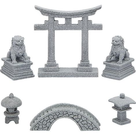 6 Pcs Mini Zen Garden Accessories, 5 Styles Fairy Garden Accessories Zen Garden Decor Fish Tank Scene Ornament Figurines for Landscape Balcony Garden Fish Tank Decoration (1/5)