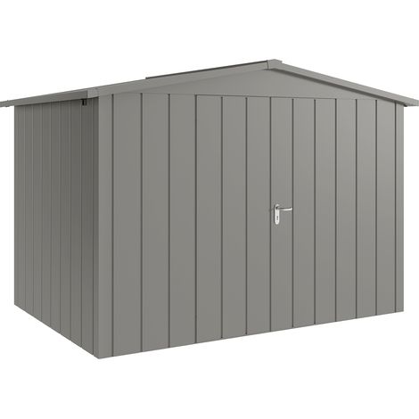 Hörmann Metall-Gerätehaus "Juno" mit Satteldach, JSD12 - Modern, 310 x 214 cm (B x T), graualuminium, 2-flüglige Tür (1/5)