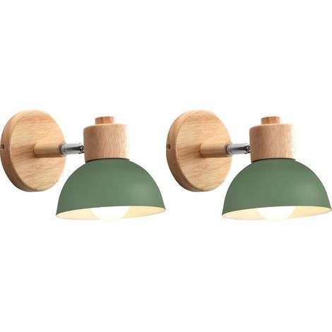 Applique murale rétro 15cm bois et métal angle réglable E27 110-240V bureau chambre (1/5)