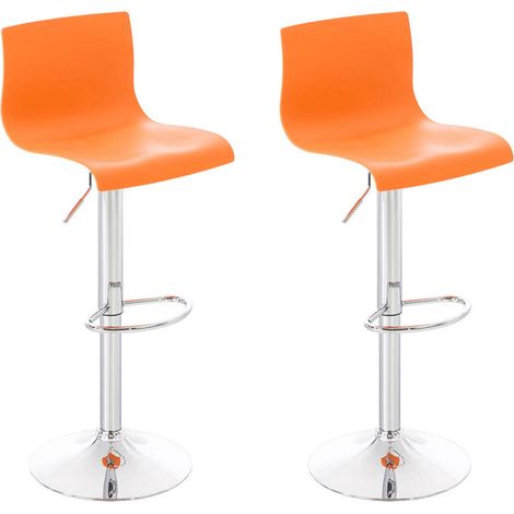 Set 2 Taburetes Hover en Polipropileno Naranja (1/5)