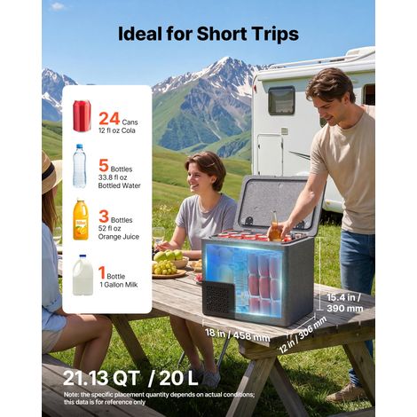 Glacière Électrique Voiture 12/24 V CC 20 L, Réfrigérateur Portable Ultra-léger en EPP, pour Camping Voyage Plage Pêche, Mini Frigo à Compression Contrôlable par APP, Température -10 °C à 10 °C (1/5)