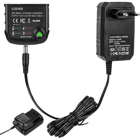 Chargeur de batterie au lithium 18 V/20 V compatible avec Black & Decker, compatible avec LBXR20, LB20, LBX20, LBX4020, BL2018, BL2018-XJ, BL1518, LBXR20-OPE, LBXR2020-OPE, BL1514, LBXR16, LB220 X4020 (1/5)