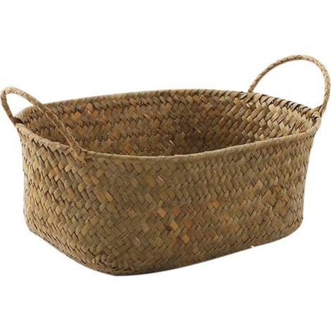 Panier En Rotin - Tissé À La Main - Pour Rangement Fruits Jouets Papeterie - Dimensions 27 X 17 X 11 Cm - 1 Pièce (1/5)