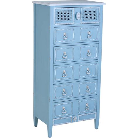 Sinfonier de madera lacada azul 56x36x119h cm (1/5)