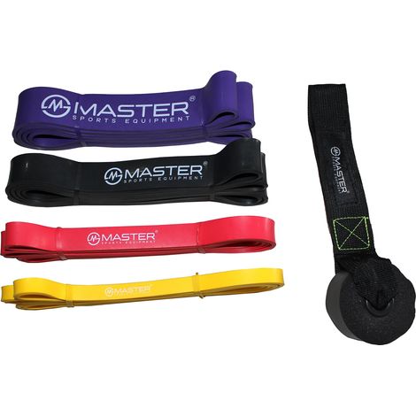 Set mit 4 MASTER Latex-Powerbändern 2-55 kg