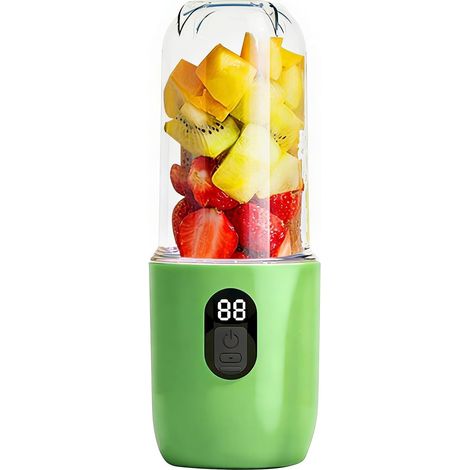 Mélangeur Portable Rechargeable par USB, Tasse de 500 Ml avec -agrumes à 16 Feuilles en Acier Inoxydable, 20 800 Tr/min, Facile à Nettoyer, pour les Voyages, la Salle de Sport, le Bureau, la (1/5)