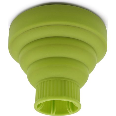 Sèche-cheveux télescopique pliable en silicone avec interface de bouclage, sèche-cheveux, capuchon de coiffage, outil de coiffage volumisant, vert. (1/4)