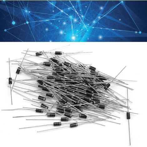 Confezione da 100 diodi raddrizzatori 1N4007 - 1000 V 1 A, per elettronica ad alta tensione (1/5)
