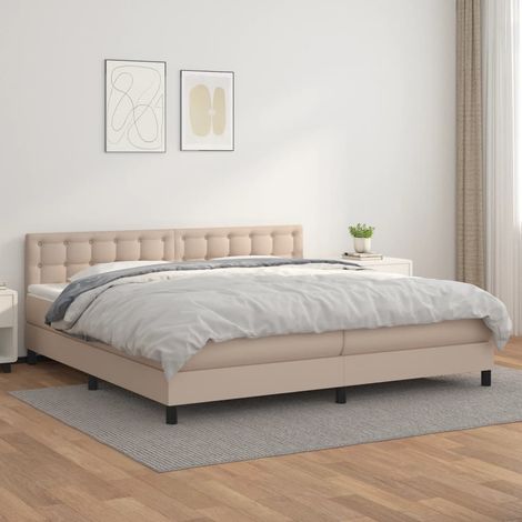 Sommier à lattes de lit avec matelas Cappuccino 200x200 cm (1/5)