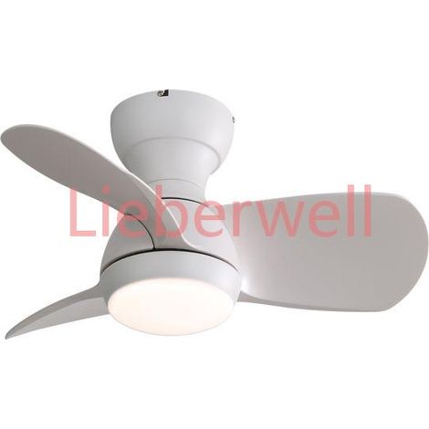 23 Inch Indoor Ceiling Fan With 3 ABS Blades Remote Control Reversible DC Motor White With 18W Led Light (1/5)