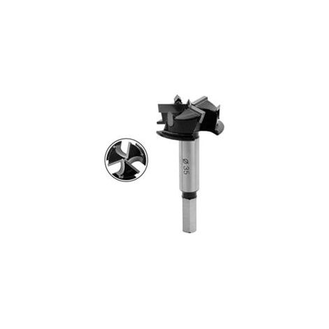Litzee – Punta da trapano Forstner per legno da 35 mm – In carburo per fori per cerniere – Foratura pulita in legno e plastica – Compatibile con trapani a colonna - KKQ-35N - Crezuo