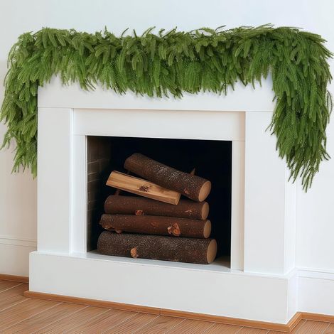 Guirlande De Noël - Guirlande En Pin De Norfolk Artificiel - 6 Pieds - Pour Intérieur Et Extérieur Couvert - 2 Pièces (1/5)