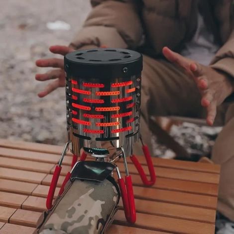 Chauffage Portable - ZGEER - Mini Poêle - Acier Inoxydable - Léger - Idéal Camping