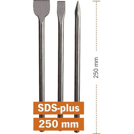 Projahn, Jeu de burins ECO, SDS-plus, 3 pièces, longueur 250