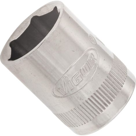 VIGOR Innenvierkant Antrieb 10 = 3/8 Zoll Steckschlüssel-Einsatz Außensechskant-Profil V2270N ∙ Vierkant hohl 10 mm (3/8 Zoll) ∙ Außen-Sechskant Profil ∙ 14 ∙ Gesamtlänge: 28 mm (1/2)
