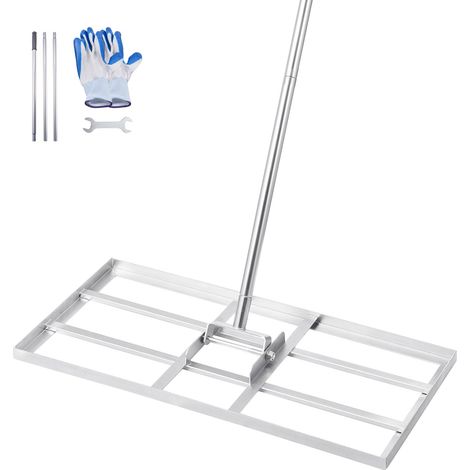 Râteau de Nivellement de Pelouse, 762 x 355 x 2190 mm, Niveleur de Gazon, Manche 1981 mm, en Acier au Carbone Résistant à la Rouille, Outil de Nivellement pour Cour, Terrain de Golf, Jardin (1/5)