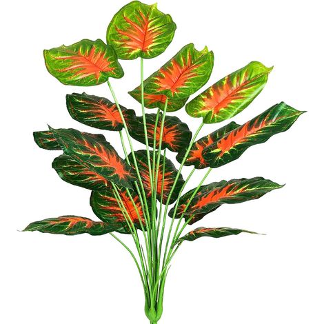JSSEVN-Tropische Palme, künstliche Pflanze, Schildkrötenblatt-Baumstämme, Dschungel-Kunststrauch für Töpfe, Wohnzimmer, Innenbereich (1/5)