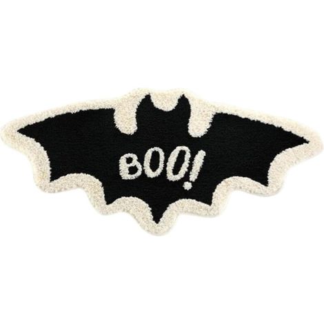 Halloween Door Mat, Gothic Halloween Decor Outdoor Bat Doormats, Absorbent Carpet Surfaced, Decorative Floor Rug Accent