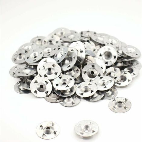 YMYNY Lot de 100 rondelles à 4 griffes pour plaque de plâtre extrudée, isolation thermique (1/4)